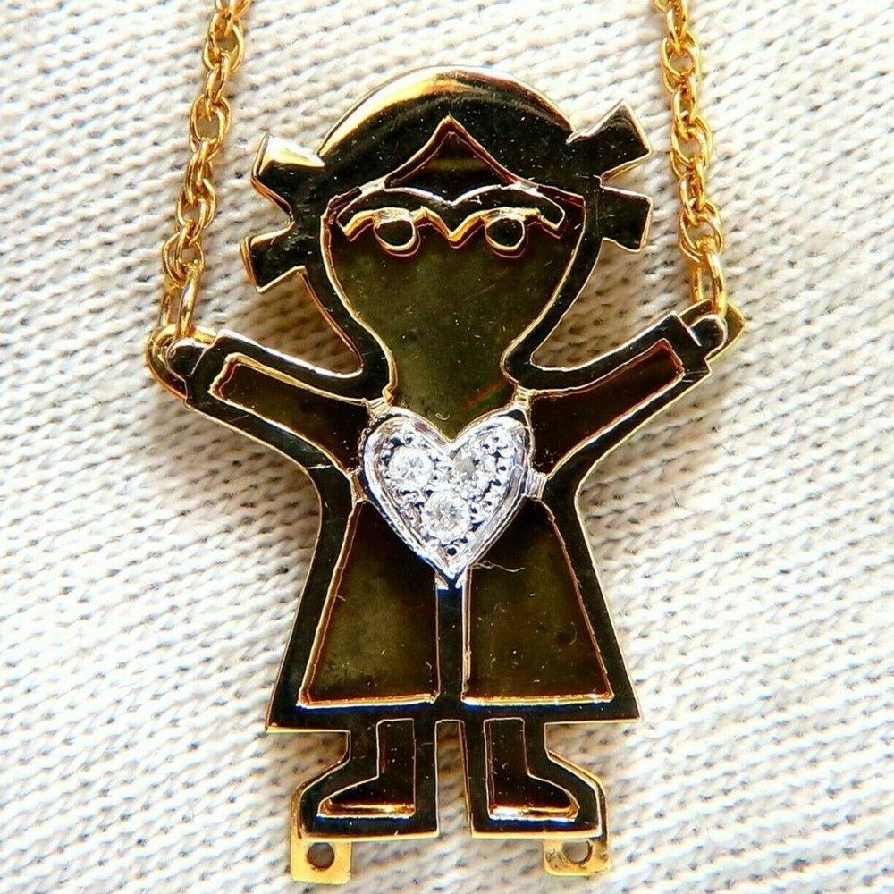 Diamonds Emoji Necklace 14kt yellow gold*